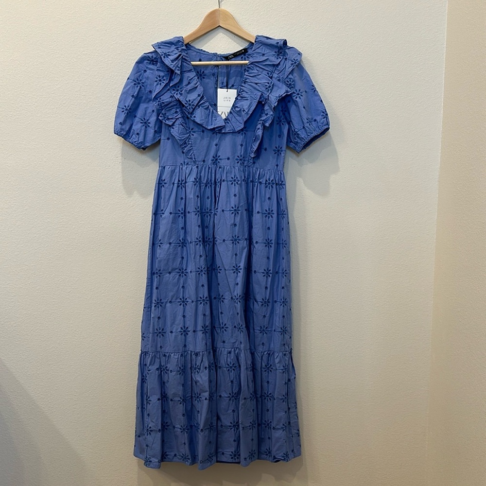 Zara NWT Blue Maxi Dress Size Medium
